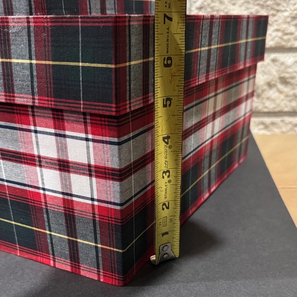 Plaid Storage Gift Boxes - Red and Black